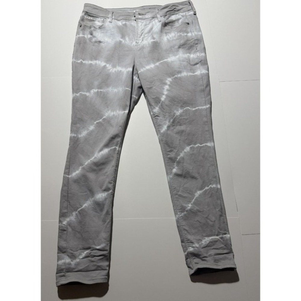 OLD NAVY ROCK STAR SUPER SKINNY HIGH RISE LIGHT GREY/ WHITE ACID WASH JEANS SZ14